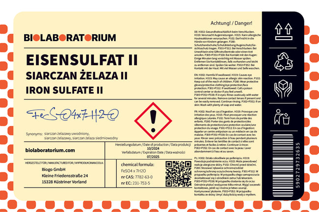 IJzer(II)sulfaat 5kg BIOLABORATORIUM Main Image