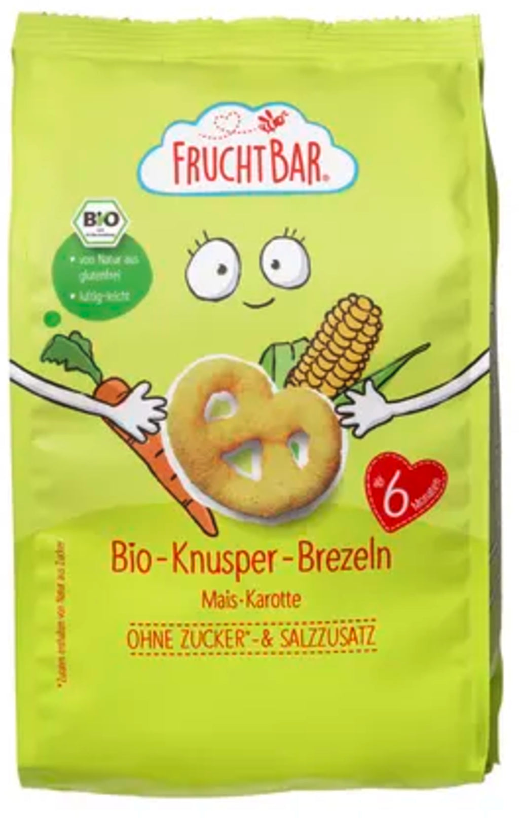 Karotten-Mais-Brezeln, 6 oydan ortiq BIO 25 g FRUCHTBAR