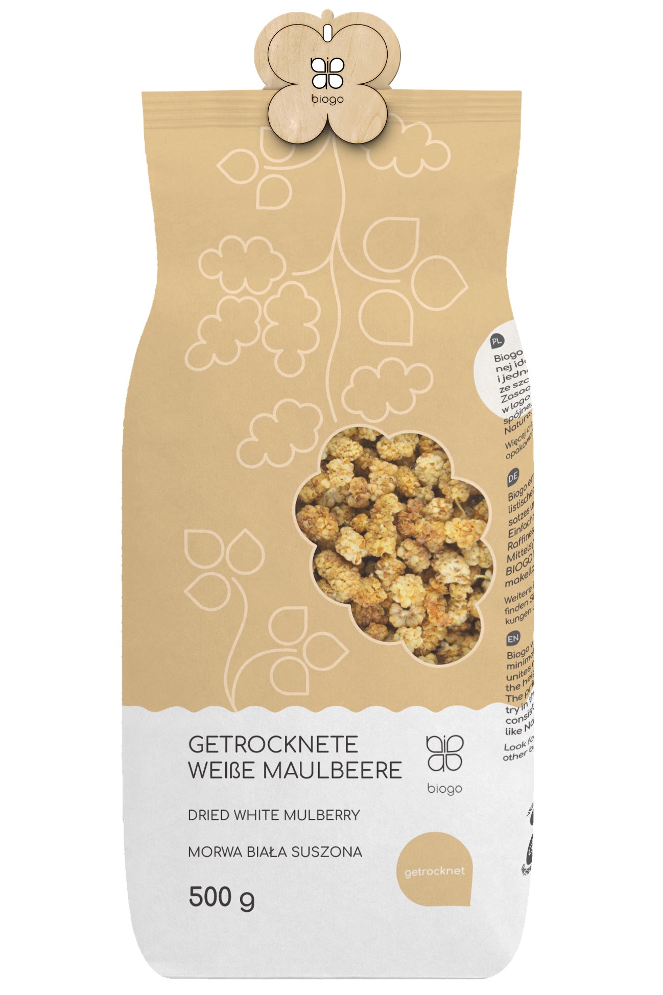Getrocknete Weiße Maulbeeren 500 g BIOGO - Biogo.de Imagen principal del producto