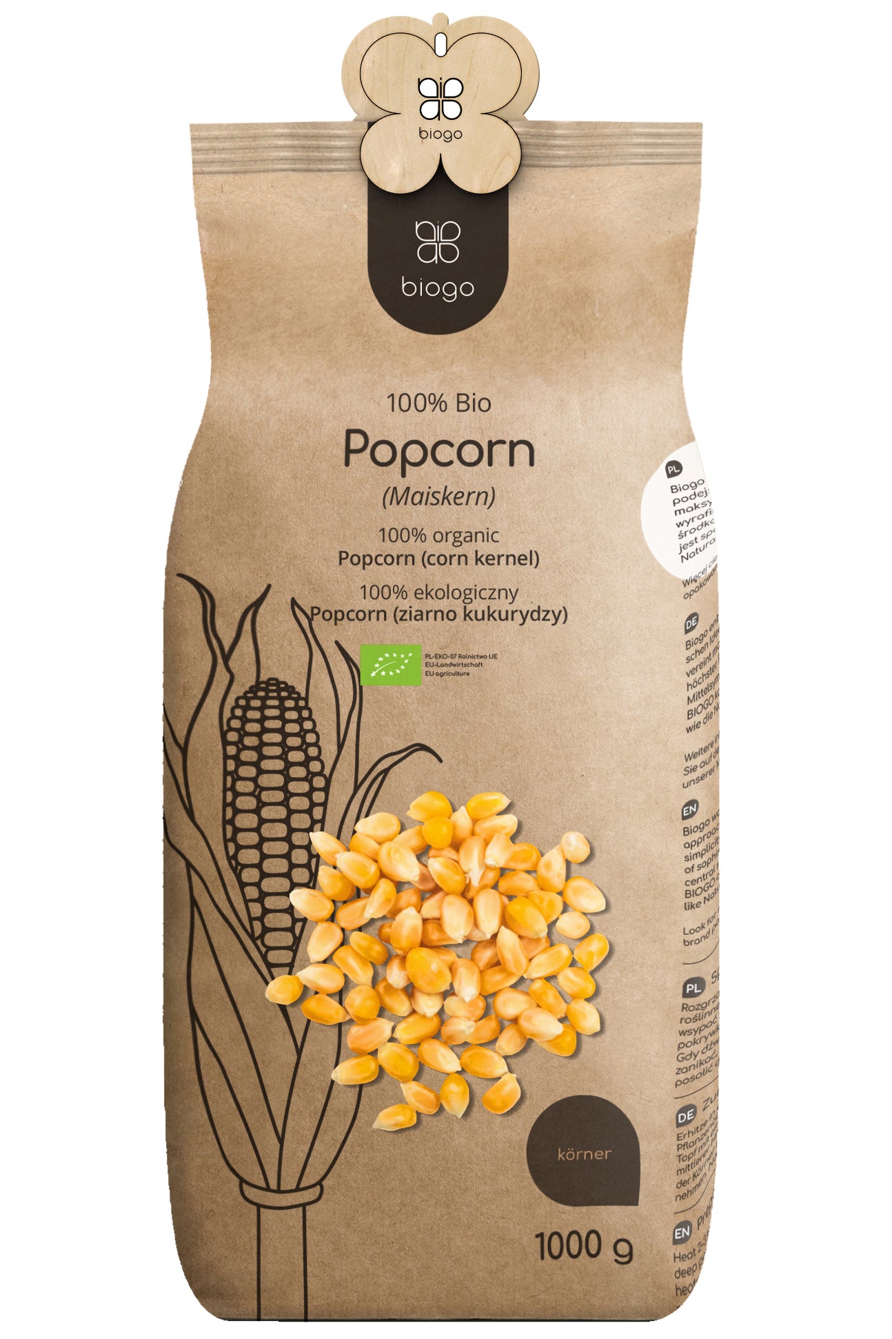 Popcorn (Maiskörner) bio 1 kg BIOGO - Biogo.de Imagen principal del producto