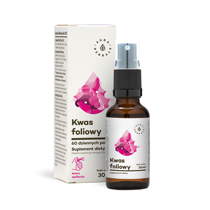 Vitamin B9 Folic Acid Spray 240 applications 30 ml AURA HERBALS