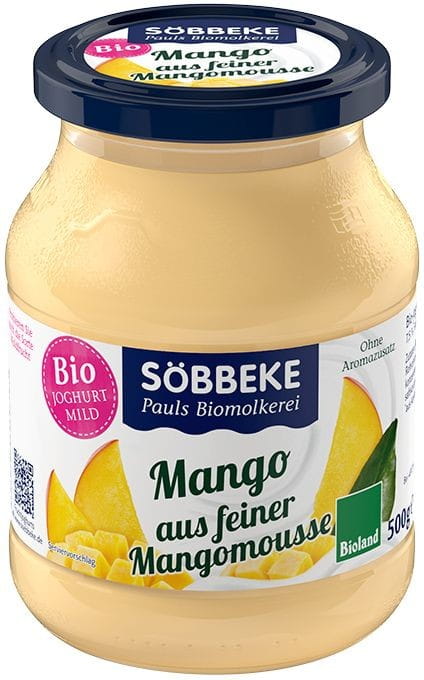 Cremiger Mangojoghurt BIO 500 g (Glas) - SOBBEKE