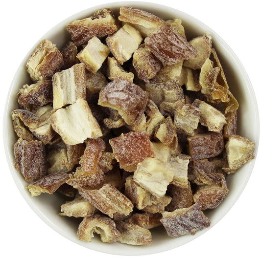 Getrocknete Bio-Datteln ohne Samen, Würfelform, 8x10 mm, in einer 4 kg Packung, von BIO PLANET auf dem Bild sichtbar