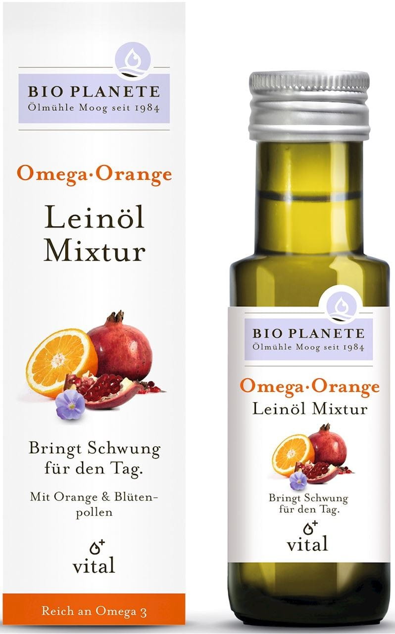 Omega Orange - eine Mischung mit Leinöl (Orange und Pollen) BIO 100 ml - BIO PLANETE Hauptbild