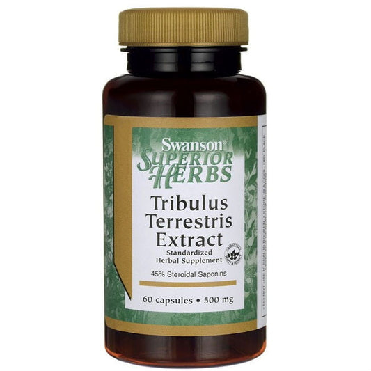 SWANSON Tribulus terrestris Extrakt 500 mg, 60 Kapseln, naturbelassenes Nahrungsergänzungsmittel mit Tribulus-Pflanzenextrakt