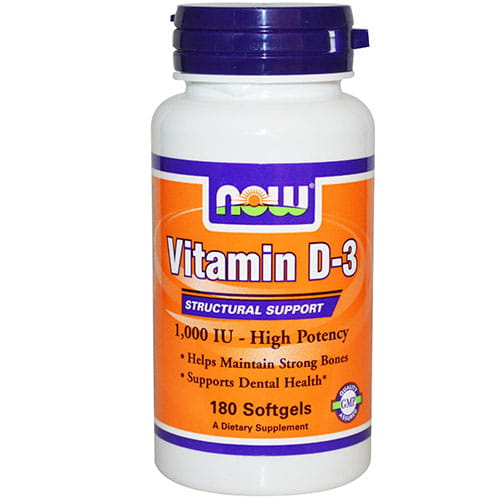 Vitamin D - 3 D3 1000iu 180 Kapseln NOW FOODS