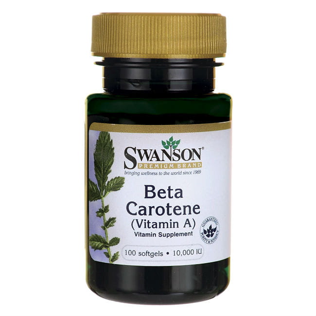 Beta-Carotin 10.000 IE Vitamin A 100 Kapseln SWANSON Hover Image