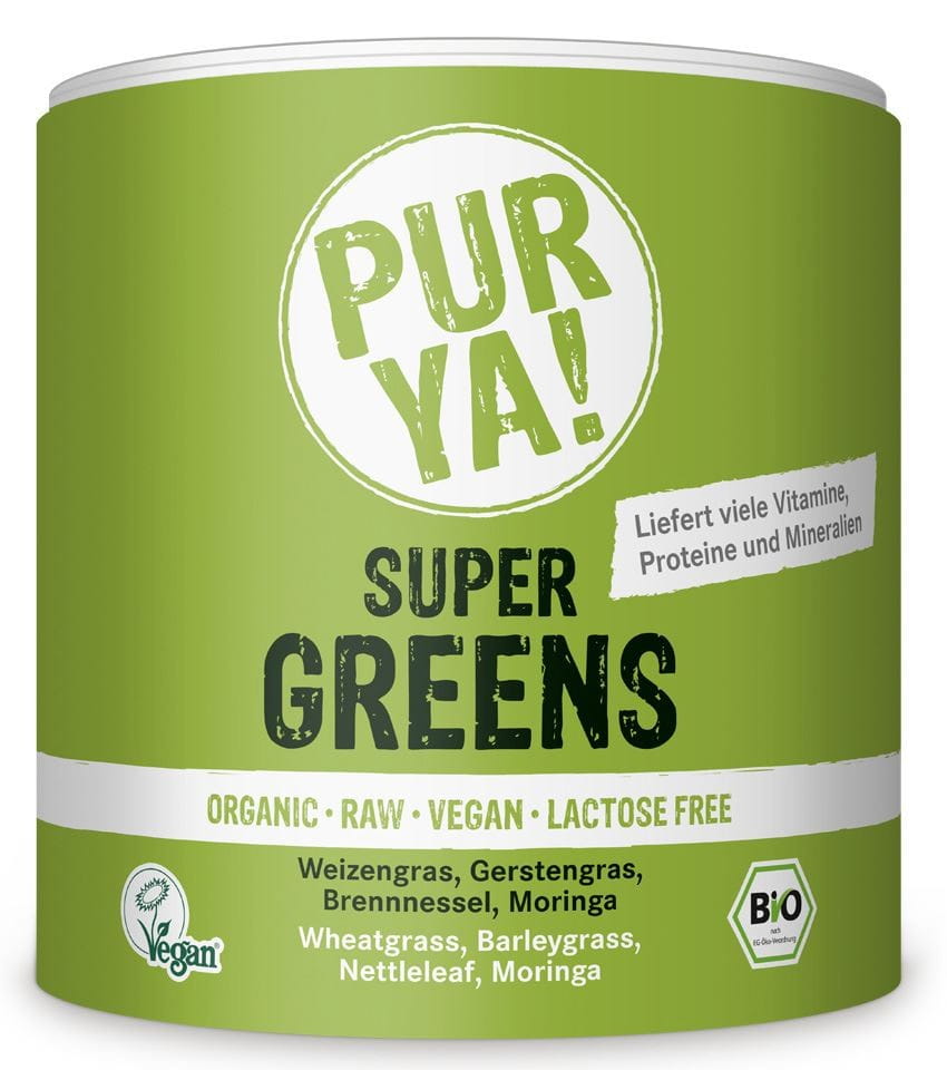 Pflanzenmischung Pulver Super Greens BIO 150 g - PUR YA!