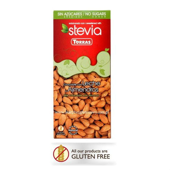 Milchschokolade mit Mandeln und Stevia 125g TORRAS Hover Image