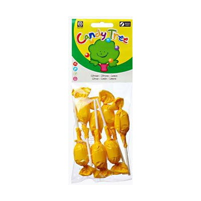 Glutenfreie runde Lutscher mit Zitronengeschmack BIO (7 x 10 g) - CANDY TREE