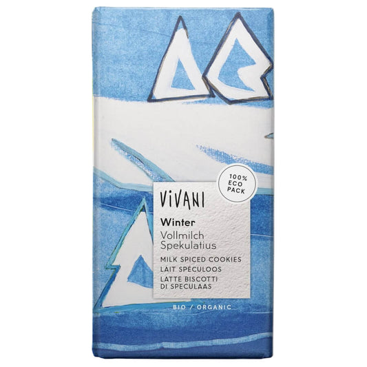 BIO Winterschokolade von VIVANI, 100 g, mit festlicher Verpackung und dunkler Schokolade, ideal für die kalte Jahreszeit