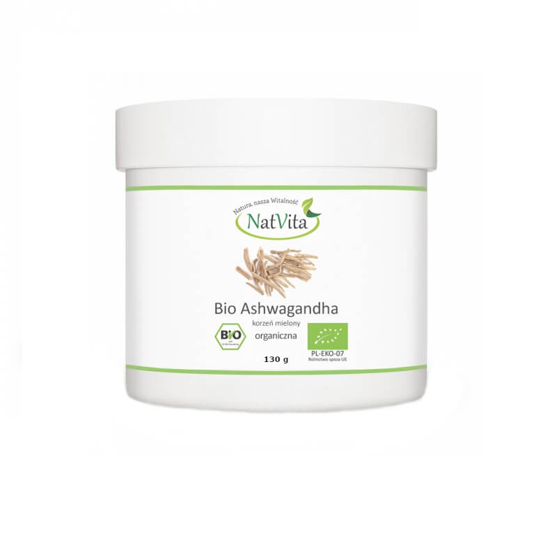 Ashwagandha BIO Withania Somnifera Ginseng - Indischer Ginseng, gemahlene Wurzel 130 g NATVITA Image principale du produit