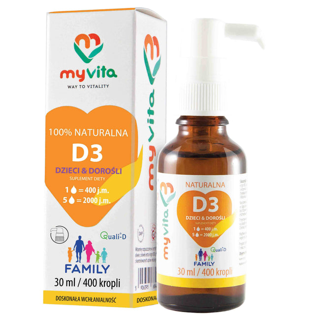 Vitamin D3 D - 3 2000 i in der Familie Kinder & Erwachsene 30ml MYVITA SILVER PURE Hover Image