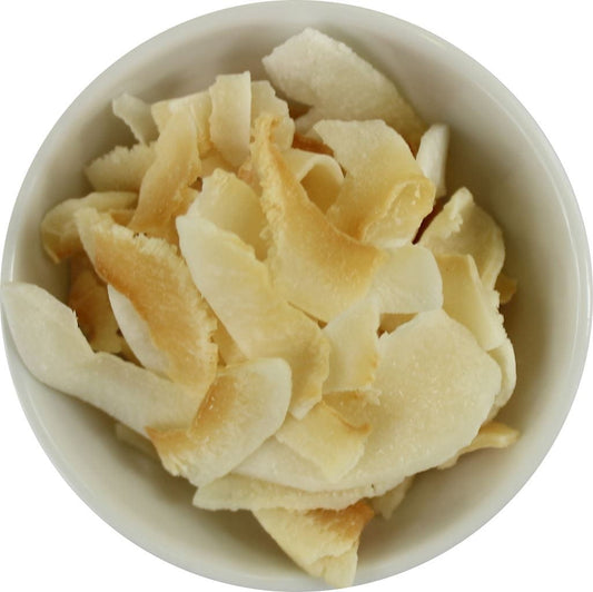Bio geröstete Kokosnusschips von BIO PLANET, 25 kg, Rohmaterial, knusprig und goldbraun, natürliche Kokosnusschips.