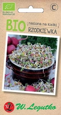 Bio Radieschen-Samen für Sprossen, 10 g Packung, von LEGUTKO, frische Samen für gesunde Keimlinge.
