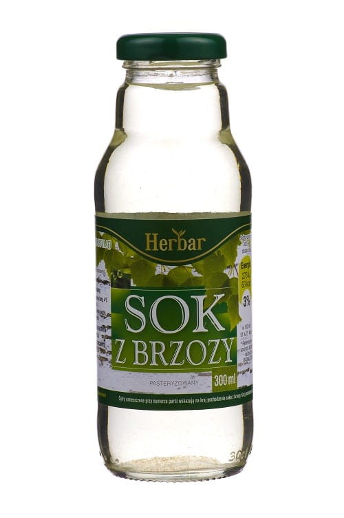Birkensaft in 300 ml Flasche von HERBAR, Kräuter-Infusion, klare Flüssigkeit in Glasflasche, Naturprodukt, gesundheitsfördernd