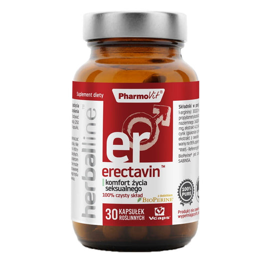 Erectavin Bioperin Kapseln von PHARMOVIT, 30 vegane Kapseln, Nahrungsergänzung für die sexuelle Gesundheit.