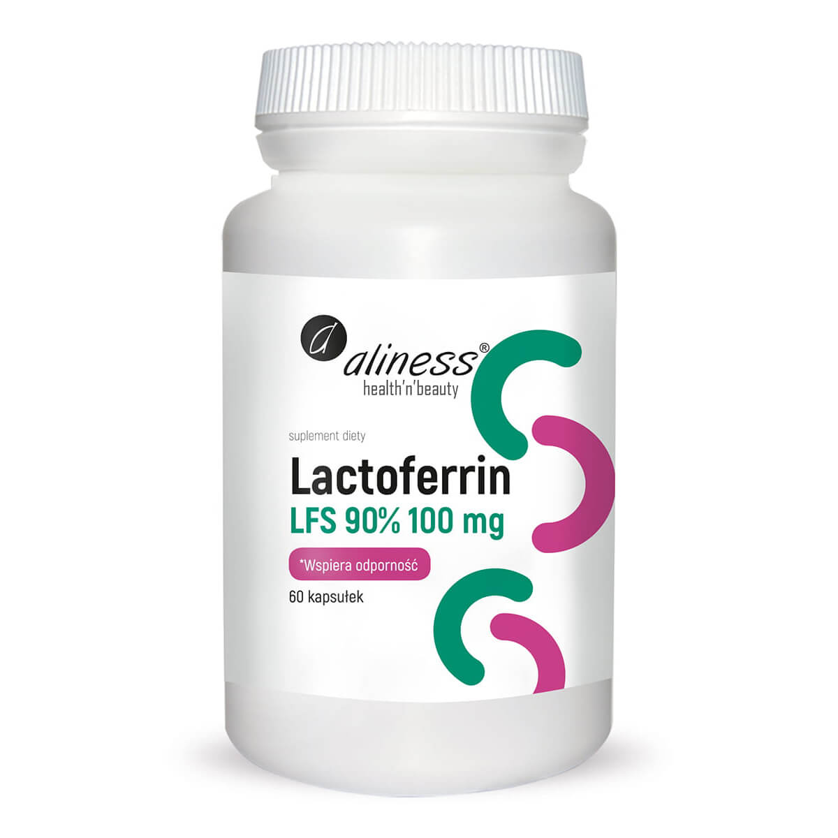 Lactoferrin Lactoferrin lfs 90% 100mg 60 Kapseln ALINESS Immagine principale del prodotto