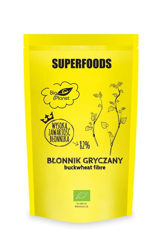Buchweizenfaser BIO von BIO PLANET in 200 g Packung, getrocknetes, braunes Faserprodukt für gesunde Ernährung