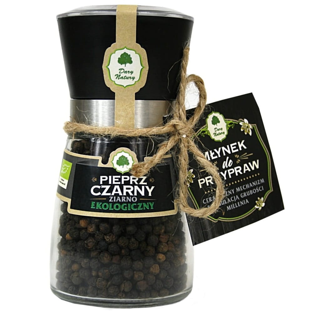 Schwarze Pfefferkörner in der BIO-Mühle 90 g - GESCHENKE DER NATUR Gambar utama produk