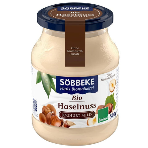 Haselnussjoghurt 38% BIO 500 g (Glas) - SOBBEKE
