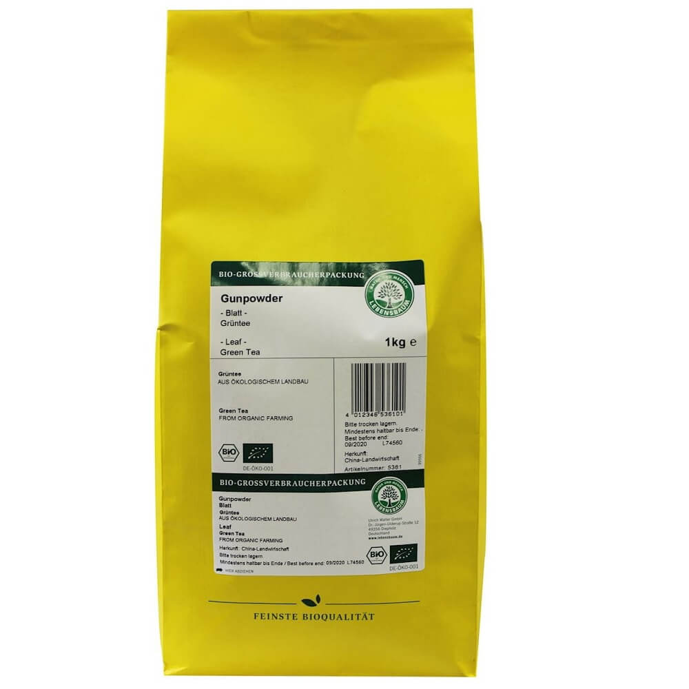 Grüner Gunpowder-Blatttee BIO 1 kg - HORECA (LEBENSBAUM)