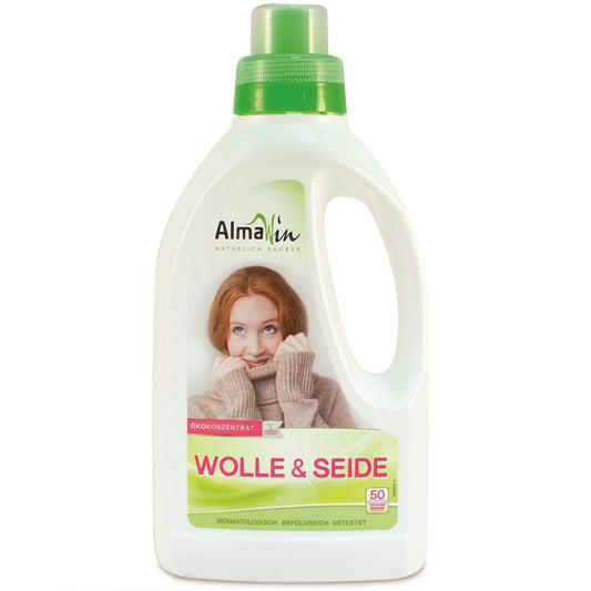 ALMAWIN Waschmittel für Öko-Stoffe aus Wolle und Seide, 750 ml, umweltfreundliche Reinigung für empfindliche Naturfasern