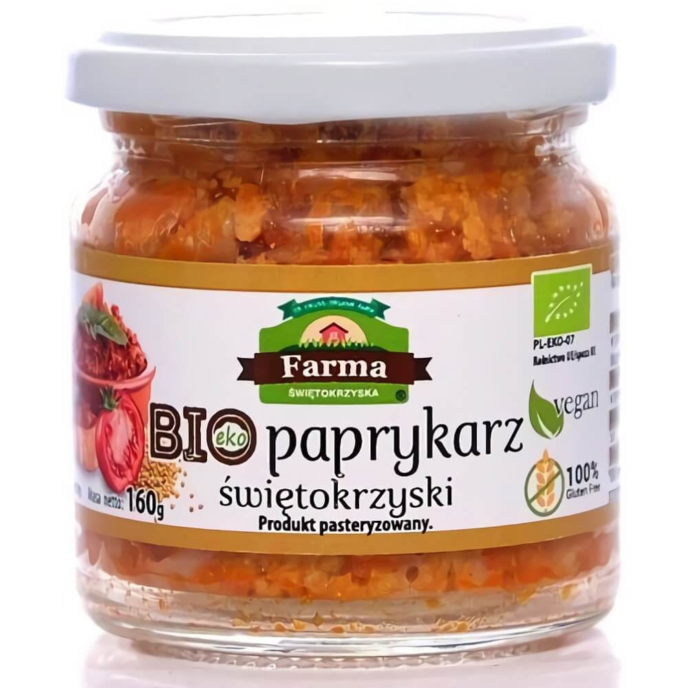 Bio Paprykarz Świętokrzyski von FARMA ŚWIĘTOKRZYSKA in 160 g Glas, rote Paprika und Gewürze, fruchtig und aromatisch
