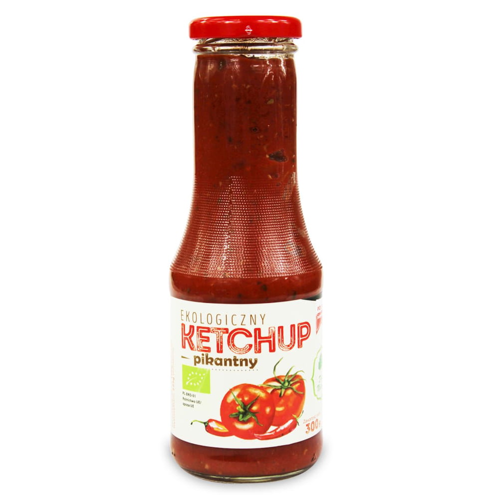 Bio würziger Ketchup von DARY NATURY in 300 g Flasche, schmackhafte natürliche Tomatensauce mit würzigem Geschmack