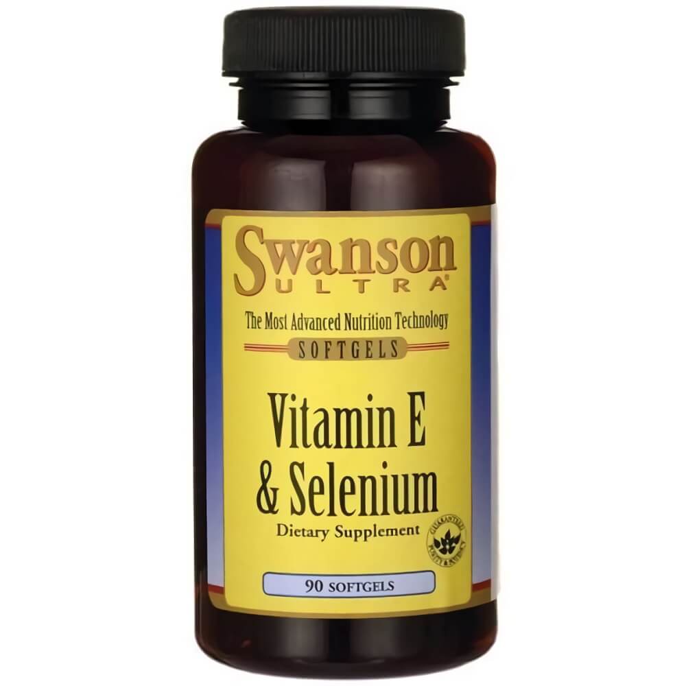 Vitamin E + Selen, Vitamin E + Selen, 90 Kapseln SWANSON