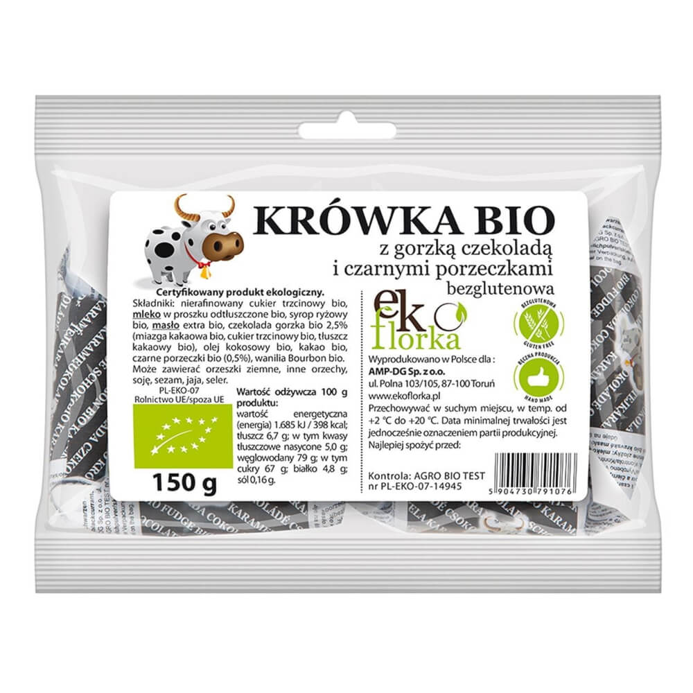 Fudges mit dunkler Schokolade und schwarzen Johannisbeeren BIO 150 g - EKOFLORKA