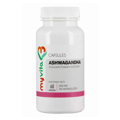 Ashwagandha standardisierter Ginsengextrakt - Indischer Ginseng 250mg 60 MYVITA Kapseln