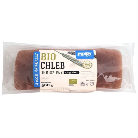 Bio Dinkelbrot mit Joghurt von NIRO, 500 g, frisch gebacken, goldbraun, mit knuspriger Kruste und weichem Inneren.