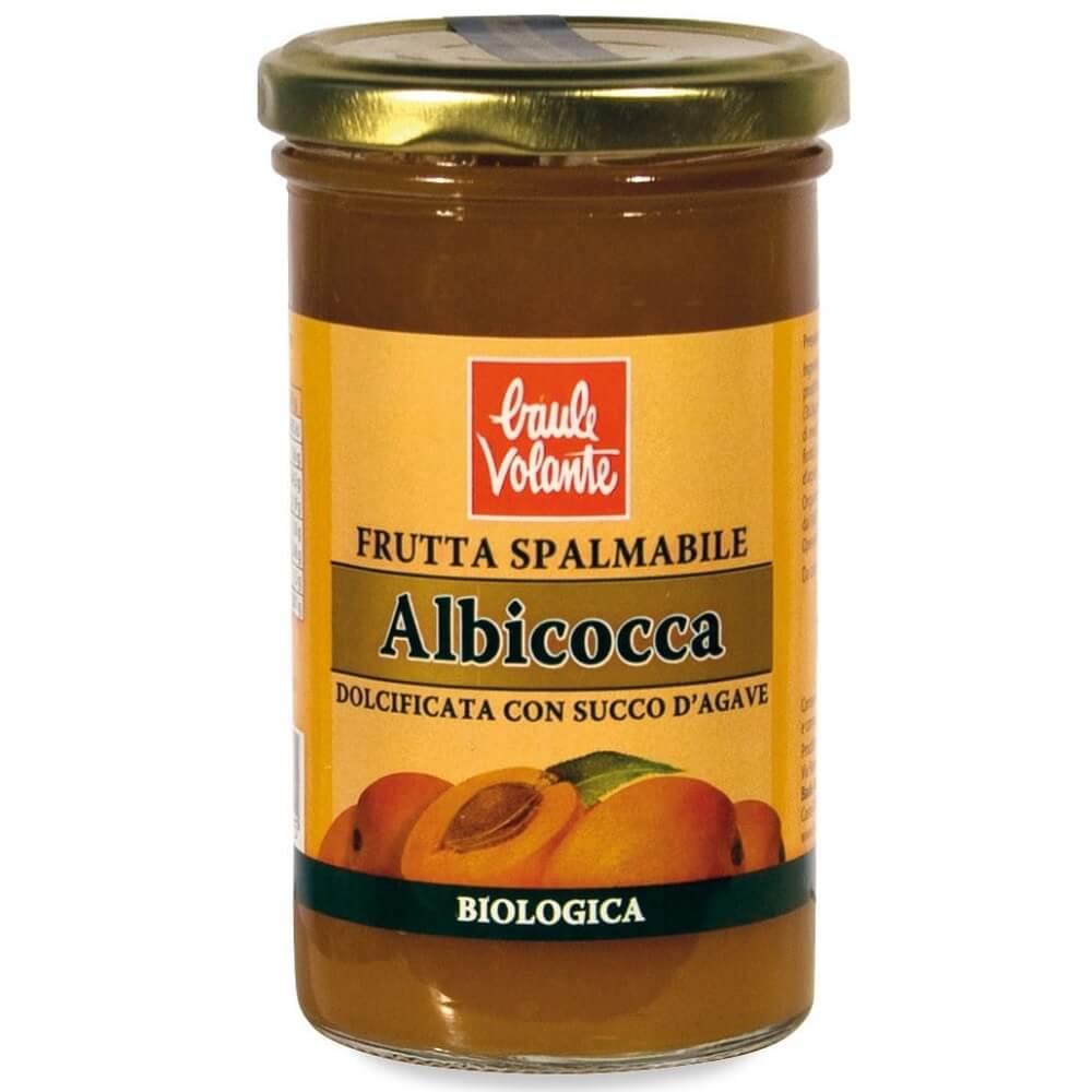 Bio Aprikosenmarmelade in 280 g Glas von ECOR, cremige Konsistenz, fruchtiger Aprikosen Geschmack, auf einem Teller serviert