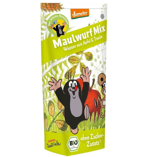 Babygetränk Maulwurf Apfel-Traube von VOELKEL, Demeter BIO, 200 ml Flasche mit Apfel- und Traubengeschmack