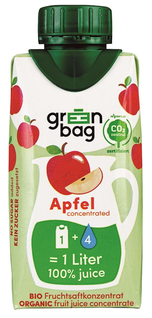 Bio Apfelsaftkonzentrat in grünem Beutel, 200 ml, von GREEN-BAG, zum Aromatisieren und Kochen.