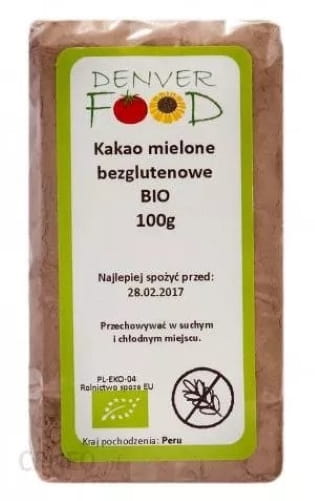 Glutenfreier gemahlener Kakao 100 g DENVER FOOD