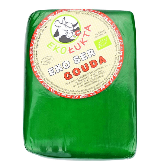 Gelber Bio-Gouda-Lab-Käse von EKO ŁUKTA, Block, ca. 125 kg, cremige Textur, frischer Bio-Käse, EKO-zertifiziert