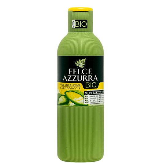 Bade- und Duschgel FELCE AZZURRA Aloe und Zitrone, 500 ml, feuchtigkeitsspendend und erfrischend für die Haut.