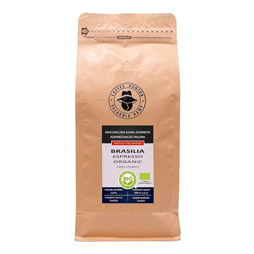 Arabica-Kaffeebohnen 100% Brasilien fair gehandelt BIO 1 kg - COFFEE HUNTER Imagem principal do produto