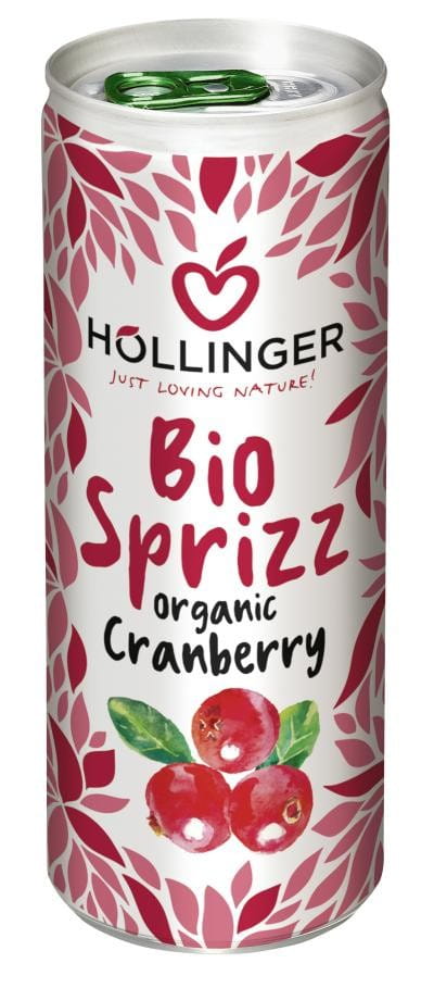 Natürliches Cranberry-Getränk von Höllinger in 250ml Flasche, frisch und aromatisch, ideal für Erfrischung.