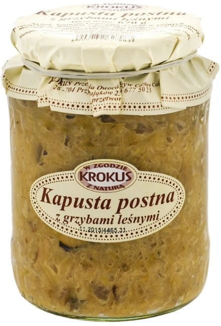 KROKUS Fastenkohl mit Pilzen in 670g Schüssel, frischer Kohl und Pilze, ideal für gesunde Mahlzeiten