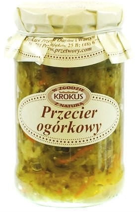 Gurkenpüree in 340g Dose von KROKUS, cremige grüne Gurkenpaste in einer offenen Dose.