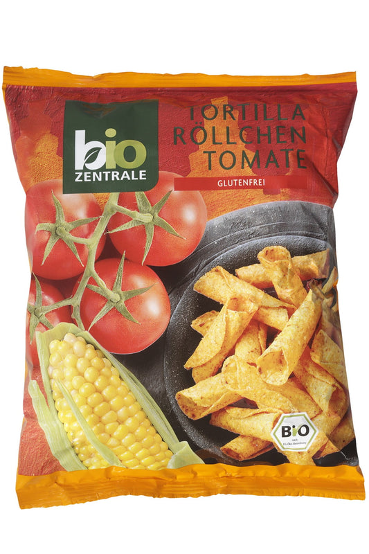 Glutenfreie Tortilla Chips von BIO-ZENTRALE, 125g, knusprige Bio-Snacks in Tüte, ideal für Dips und Party.