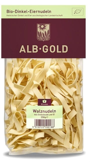 Dinkelnudeln mit dickem Band 250g ECO ALB GOLD