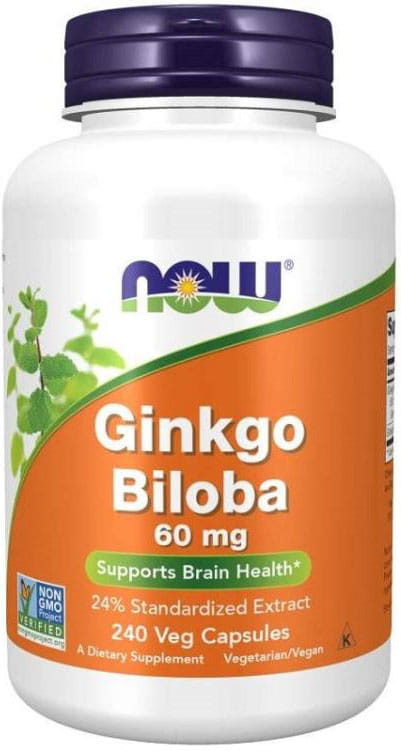 Ginkgo biloba Japanischer Ginkgo-Extrakt 60 mg 240 Kapseln NOW FOODS Immagine principale del prodotto