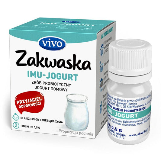 Hausgemachter Joghurt imu lebende Bakterienkulturen 2 x 05g ZAKWASKI VIVO