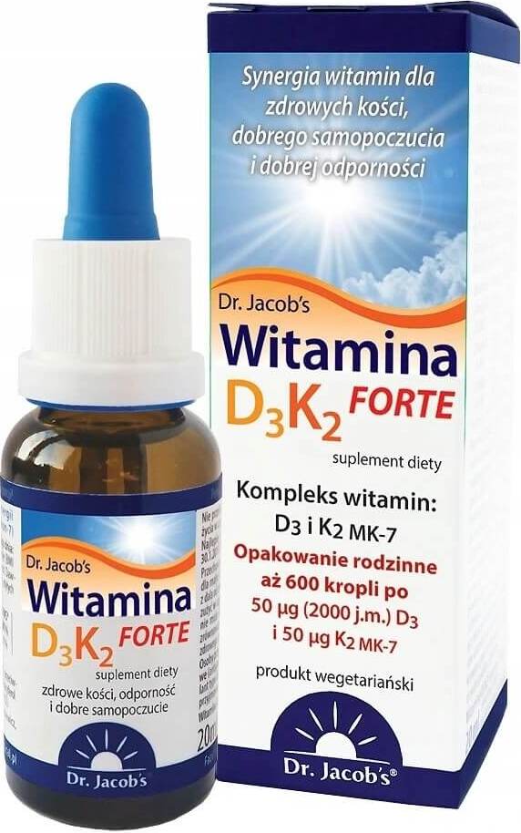 Vitamin D3 2000iu + K2 - MK7 50μg FORTE Tropfen K2MK7 20ml DR. JAKOBS Hauptbild