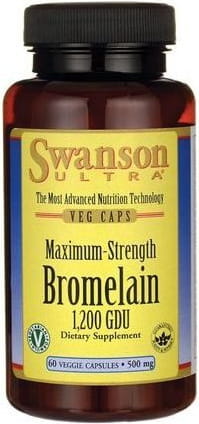 Bromelin Maximum - Stärke Bromelain 1200 gdu Verdauungsenzyme 500 mg 60 Kapseln SWANSON