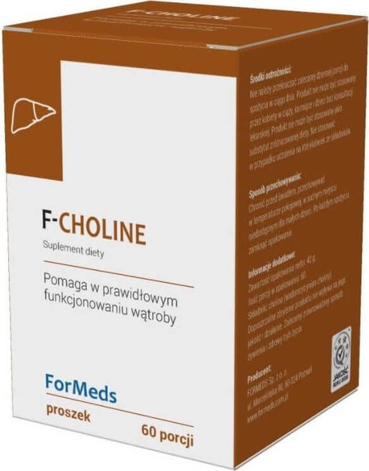 Cholin-Tabletten von FORMEDS, 245 mg Cholin pro Portion, 60 Portionen, 42 g Verpackung, für Gehirn und Nerven.